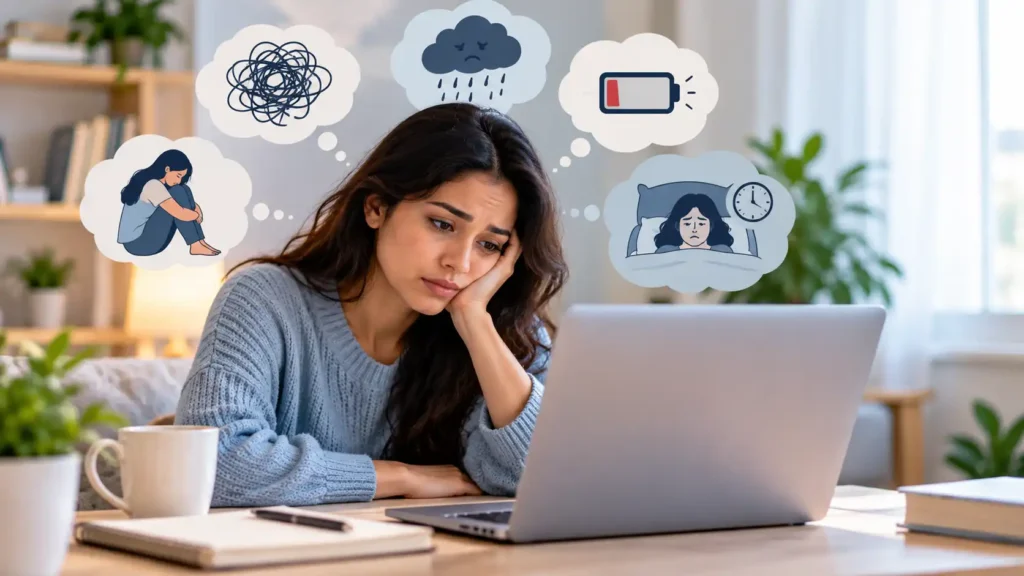 Woman Reflecting on Mental Health